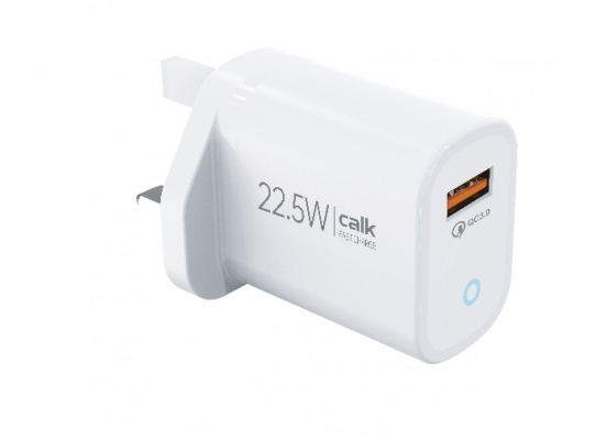 Calk LED QC3.0 22.5W Fast Charge Adaptor (UK USB-A) CS134